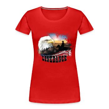 kl_linedance25 - Women's Premium Organic T-Shirt - red - Front - Mia (176cm)