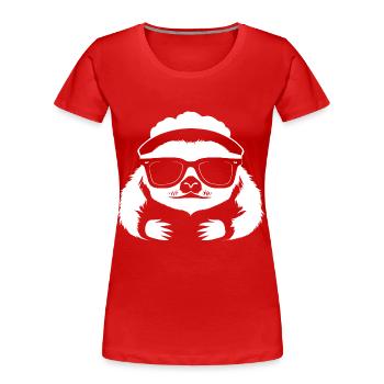 Faultiere Anime Faultier Manga Faultier Sonnenbrille - Frauen Premium Bio T-Shirt - Rot - Vorne - Mia (176cm)