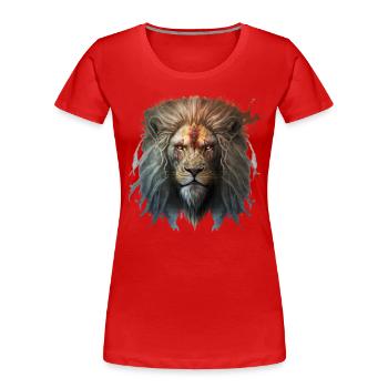 Löwe der Untoten - Frauen Premium Bio T-Shirt - Rot - Vorne - Mia (176cm)
