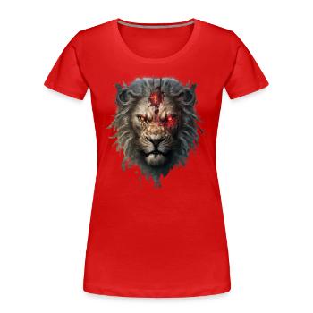 Undead Lion: Terrifying King of the Savannah - Women's Premium Organic T-Shirt - red - Front - Mia (176cm)