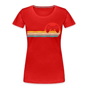 konsole retro zocker gamer videospieler - Frauen Premium Bio T-Shirt - Rot - Vorne - Mia (176cm)