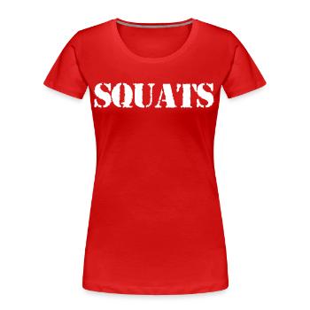 Kniebeugen Bodybuilding Gewichtheben Bodybuilding - Frauen Premium Bio T-Shirt - Rot - Vorne - Mia (176cm)