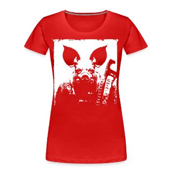 Dunkle Kunst Okkulter Horror Schwein Gas Maske Grindcore Thr - Frauen Premium Bio T-Shirt - Rot - Vorne - Mia (176cm)