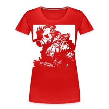Dunkle Kunst Okkulter Horror Schwein Gas Maske Grindcore Thr - Frauen Premium Bio T-Shirt - Rot - Vorne - Mia (176cm)