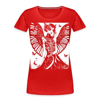 Fairycore Aesthetics Grunge Skeleton Fairy Goth G - Women's Premium Organic T-Shirt - red - Front - Mia (176cm)