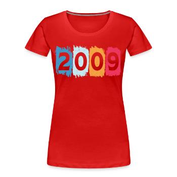 Retro 2009 t-shirt 09 vintage 2009 - Frauen Premium Bio T-Shirt - Rot - Vorne - Mia (176cm)