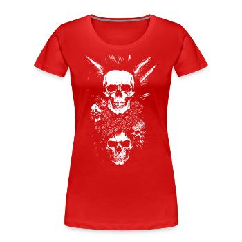 Punkrock-Fan-Schädel mit Mohawk Crazy Antisocial P - Frauen Premium Bio T-Shirt - Rot - Vorne - Mia (176cm)