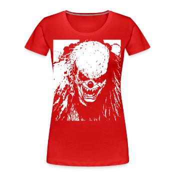 Horror Clown Spooky Halloween Horror Film Evil Cl - Women's Premium Organic T-Shirt - red - Front - Mia (176cm)