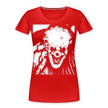 Horror Clown Spooky Halloween Horror Film Evil Cl - Women's Premium Organic T-Shirt - red - Front - Mia (176cm)