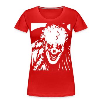 Horror Clown Spooky Halloween Horror Film Evil Cl - Women's Premium Organic T-Shirt - red - Front - Mia (176cm)
