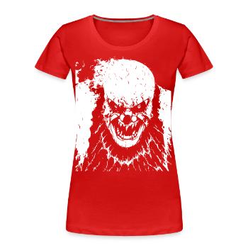 Horror Clown Spooky Halloween Horror Film Evil Cl - Women's Premium Organic T-Shirt - red - Front - Mia (176cm)