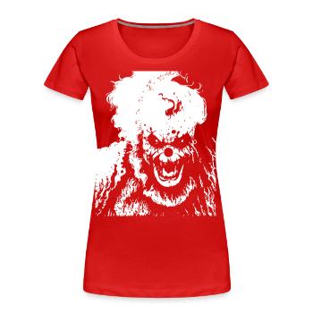 Horror Clown Spooky Halloween Horror Film Evil Cl - Women's Premium Organic T-Shirt - red - Front - Mia (176cm)