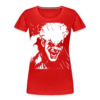 Horror Clown Spooky Halloween Horror Film Evil Cl - Women's Premium Organic T-Shirt - red - Front - Mia (176cm)