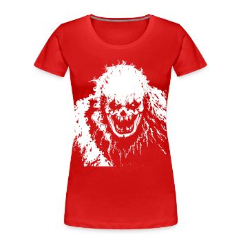 Horror Clown Spooky Halloween Horror Film Evil Cl - Women's Premium Organic T-Shirt - red - Front - Mia (176cm)