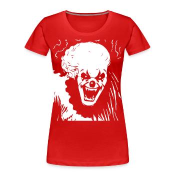 Horror Clown Spooky Halloween Horror Film Evil Cl - Women's Premium Organic T-Shirt - red - Front - Mia (176cm)