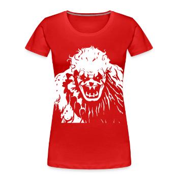 Horror Clown Spooky Halloween Horror Film Evil Cl - Women's Premium Organic T-Shirt - red - Front - Mia (176cm)