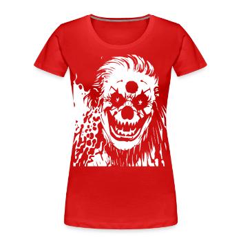 Horror Clown Spooky Halloween Horror Film Evil Cl - Women's Premium Organic T-Shirt - red - Front - Mia (176cm)