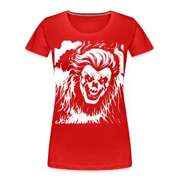 Horror Clown Spooky Halloween Horror Film Evil Cl - Women's Premium Organic T-Shirt - red - Front - Mia (176cm)