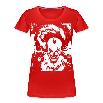 Horror Clown Spooky Halloween Horror Film Evil Cl - Women's Premium Organic T-Shirt - red - Front - Mia (176cm)