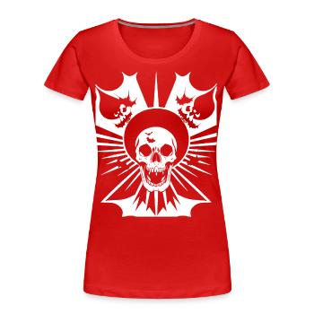 Horreur Crâne Crâne Art Crâne Gothique Heavy Metal - T-shirt bio Premium Femme - rouge - Devant - Mia (176cm)