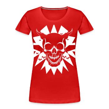 Horreur Crâne Crâne Art Crâne Gothique Heavy Metal - T-shirt bio Premium Femme - rouge - Devant - Mia (176cm)