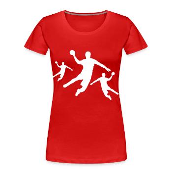 Handball Player Team - Women's Premium Organic T-Shirt - red - Front - Mia (176cm)
