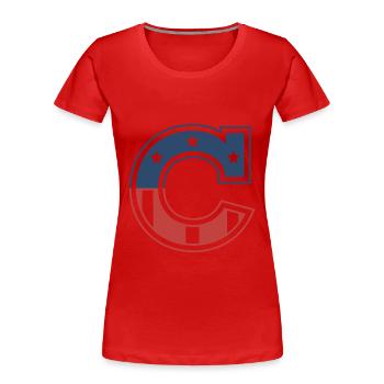 Buchstabe C USA - Frauen Premium Bio T-Shirt - Rot - Vorne - Mia (176cm)