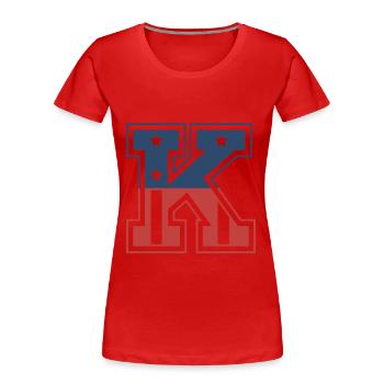 Buchstabe K USA - Frauen Premium Bio T-Shirt - Rot - Vorne - Mia (176cm)