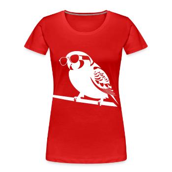 Funny Bird Wearing Sunglasses Cool Bourke's Parak - Women's Premium Organic T-Shirt - red - Front - Mia (176cm)