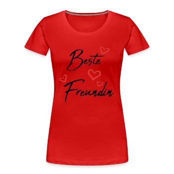 Beste Freundin - Frauen Premium Bio T-Shirt - Rot - Vorne - Mia (176cm)