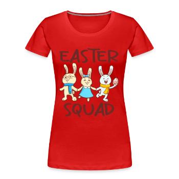 Easter Squad Egg Hunt - Frauen Premium Bio T-Shirt - Rot - Vorne - Mia (176cm)