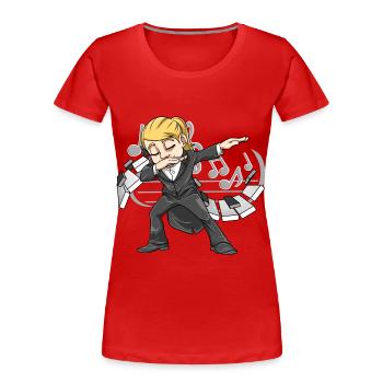 Klavierspielerin Pianistin Klavier Mädchen - Frauen Premium Bio T-Shirt - Rot - Vorne - Mia (176cm)