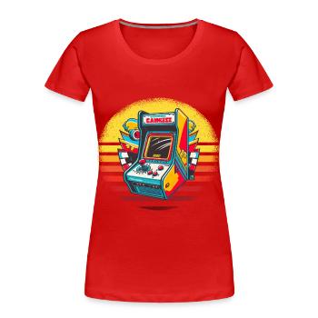 Retro Arcade Game Videospiel für Gamer - Frauen Premium Bio T-Shirt - Rot - Vorne - Mia (176cm)