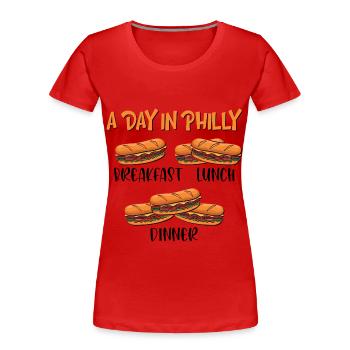 Philly Breakfast Sandwich - Frauen Premium Bio T-Shirt - Rot - Vorne - Mia (176cm)