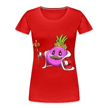 Zwiebel Krone Zepter King - Frauen Premium Bio T-Shirt - Rot - Vorne - Mia (176cm)
