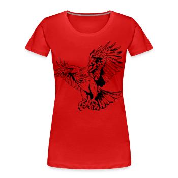 Oiseau de proie - T-shirt bio Premium Femme - rouge - Devant - Mia (176cm)