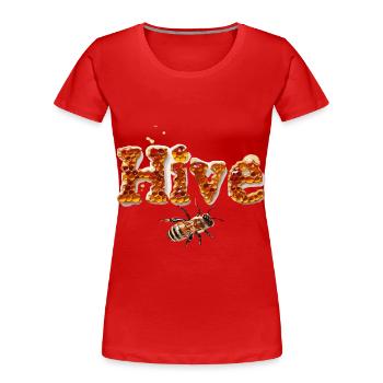 Bienenstock Bienenhaltung Honig Hive - Frauen Premium Bio T-Shirt - Rot - Vorne - Mia (176cm)