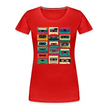 Music cassette retro - Women's Premium Organic T-Shirt - red - Front - Mia (176cm)
