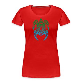 TORTUE (TAHITI) - collection tribale - T-shirt bio Premium Femme - rouge - Devant - Mia (176cm)