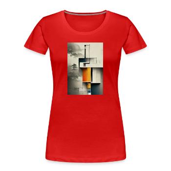 Unique Dirty Bauhaus Pattern - Women's Premium Organic T-Shirt - red - Front - Mia (176cm)