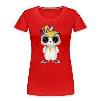 cute cool skull in hip hop look - Women's Premium Organic T-Shirt - red - Front - Mia (176cm)
