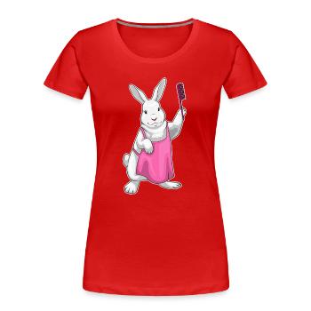 Bunny Hairdresser Comb - Women's Premium Organic T-Shirt - red - Front - Mia (176cm)