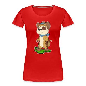 Meerkat Cowboy Cowboy Hat - Women's Premium Organic T-Shirt - red - Front - Mia (176cm)