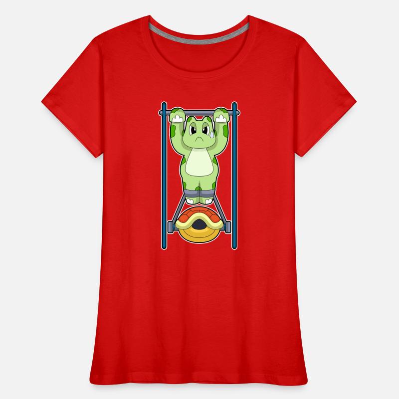 Turtle Bodybuilder Pull-ups Bodybuilding Women's Premium Organic T-Shirt