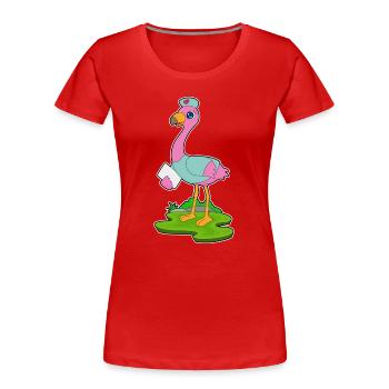 Flamingo Krankenschwester - Frauen Premium Bio T-Shirt - Rot - Vorne - Mia (176cm)