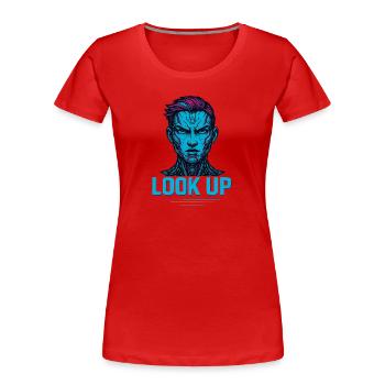 Futuristic robot look - Women's Premium Organic T-Shirt - red - Front - Mia (176cm)