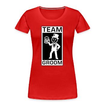 Team Groom Bräutigam - Women's Premium Organic T-Shirt - red - Front - Mia (176cm)