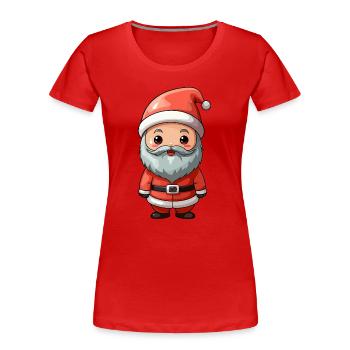 Breloque de dessin animé du Père Noël - T-shirt bio Premium Femme - rouge - Devant - Mia (176cm)