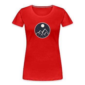logo de montagne dans la nuit étoilée - T-shirt bio Premium Femme - rouge - Devant - Mia (176cm)