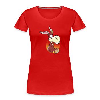 ass - Women's Premium Organic T-Shirt - red - Front - Mia (176cm)